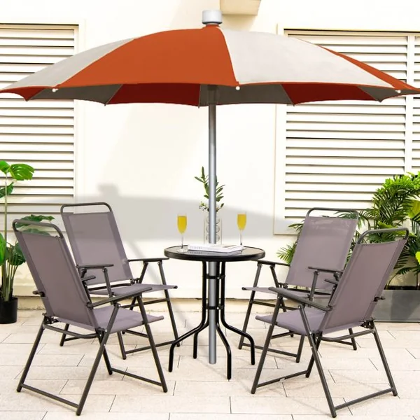 Lot de 2 Chaises de Jardin avec Cadre Métallique Chaises Pliantes en Tissu 2 Pièces avec Dossier Haut & Accoudoirs Noir