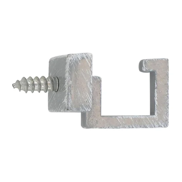 Lot de 2 gonds tringle rideau crosse carrée argent mat 17mm