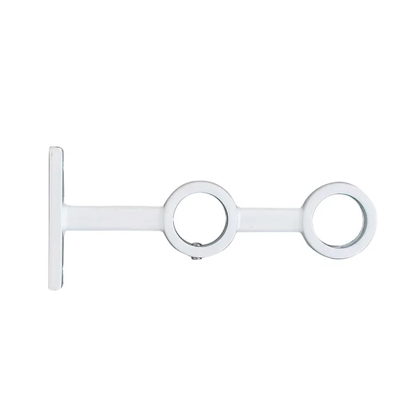 Lot de 2 supports double aluminium blancs D 16mm