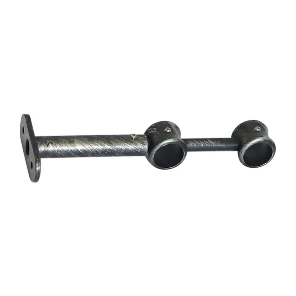 Lot de 2 supports tringle rideau doubles noir argent D 20mm