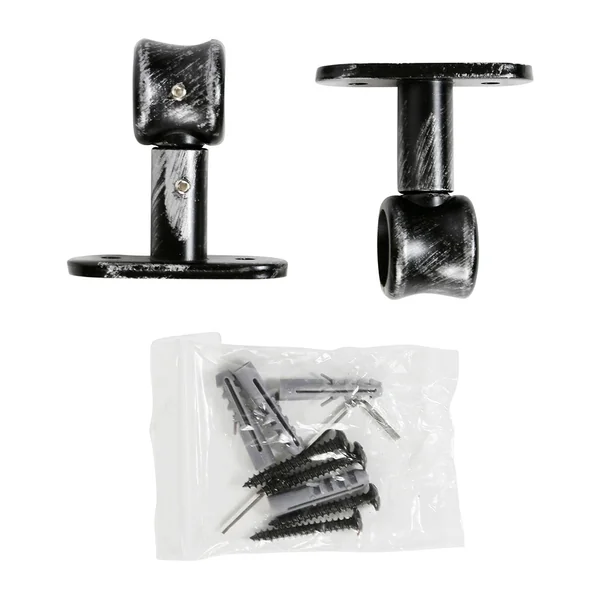 Lot de 2 supports tringle rideau simples noir argent D 20mm