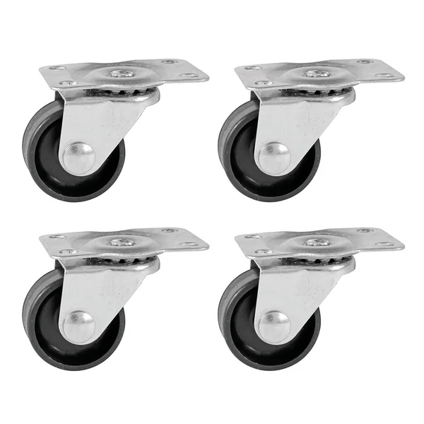 Lot de 4 roulettes pivotantes plastique et acier D 32mm