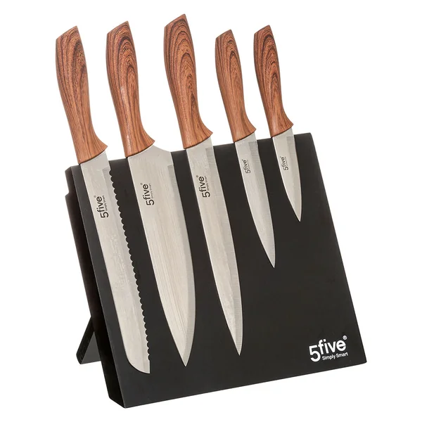Lot de 5 couteaux de cuisine et bloc de rangement aimanté