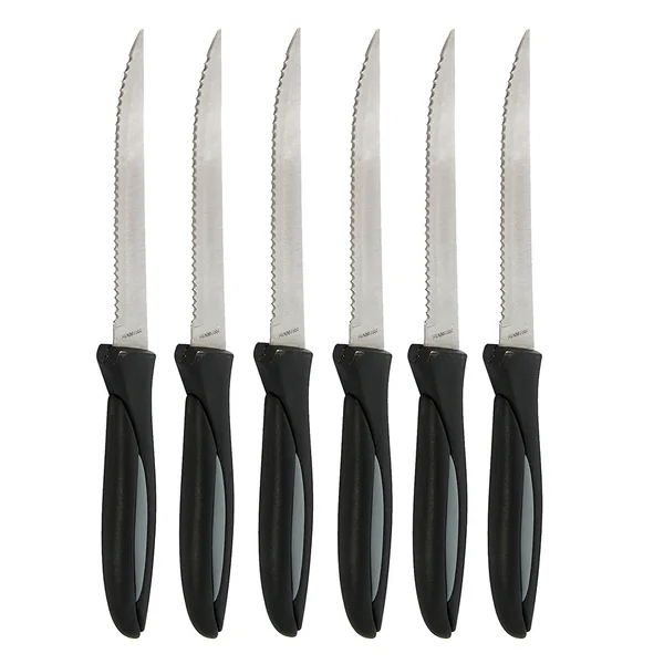 Lot de 6 couteaux à steak noir