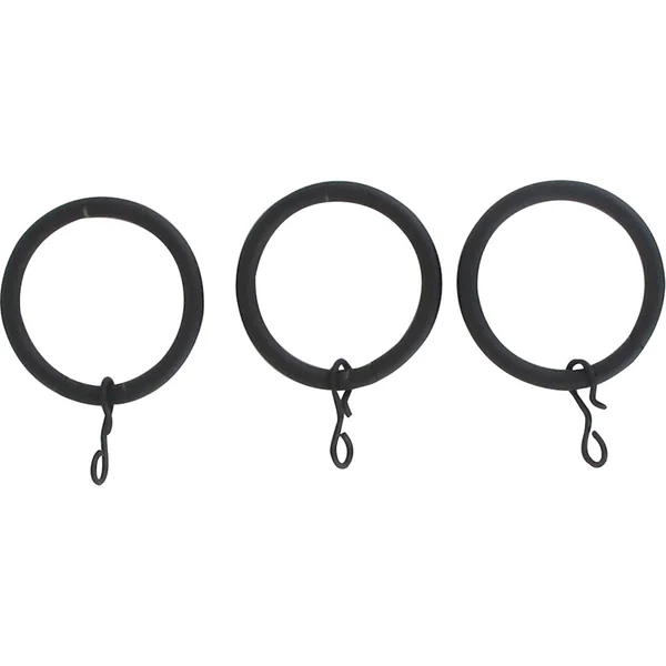 Lot de 8 anneaux en métal noirs mat D 2cm