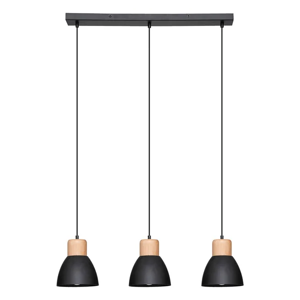 Luminaire 3 suspensions DESY métal noir 64x100cm