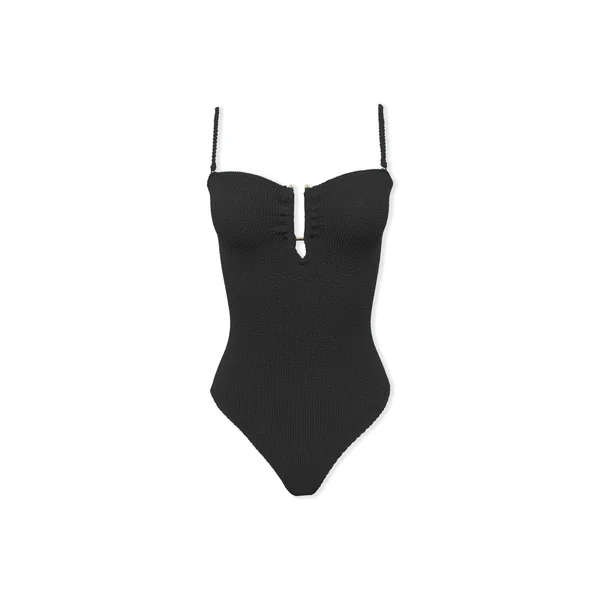 Maillot de bain 1 pièce extensible avec bijou métallique