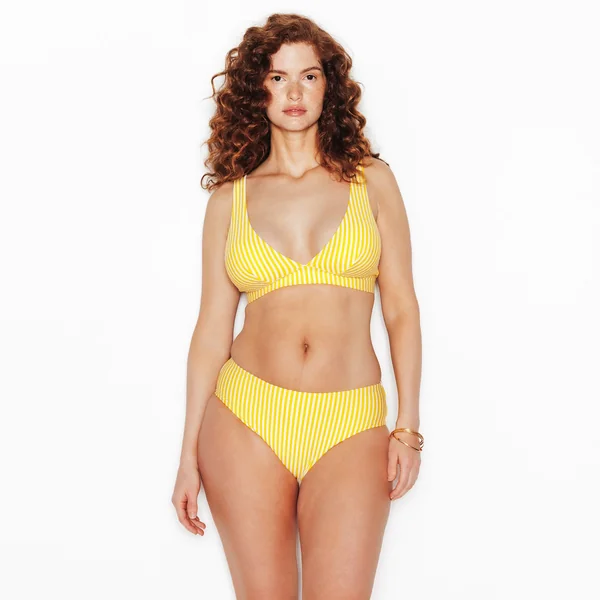 MAILLOT DE BAIN CULOTTE HAUTE MULTICO JAUNE