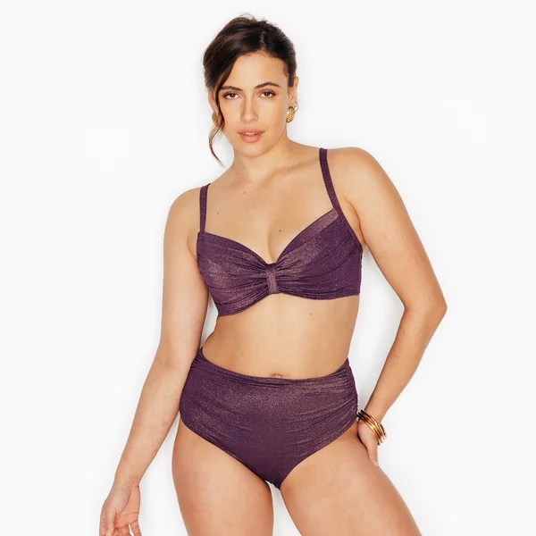 Maillot de bain culotte haute PRUNE