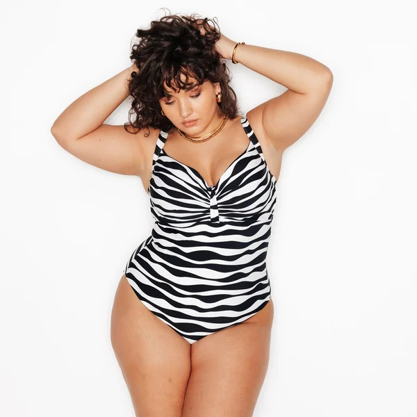 MAILLOT DE BAIN GRANDE TAILLE MULTICO BLANC