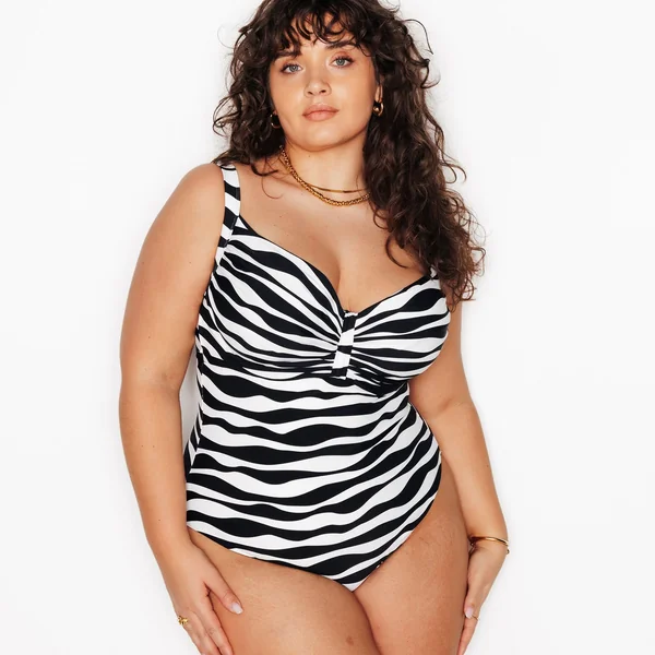 MAILLOT DE BAIN GRANDE TAILLE MULTICO BLANC