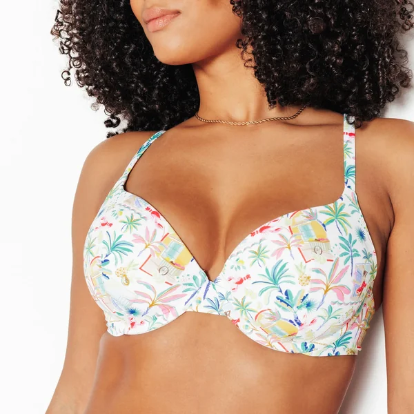 MAILLOT DE BAIN PLUNGE AMPLIFORME MULTICO BLANC