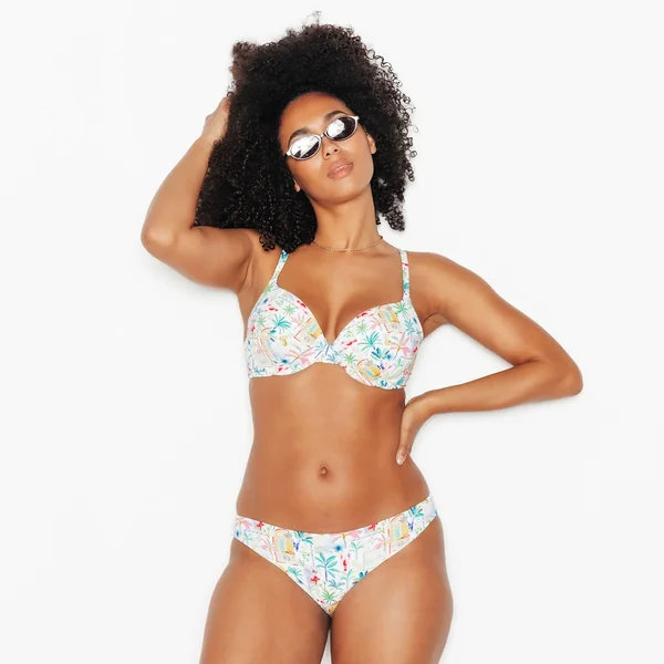MAILLOT DE BAIN PLUNGE AMPLIFORME MULTICO BLANC