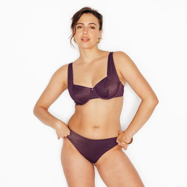 MAILLOT DE BAIN TANGA PRUNE