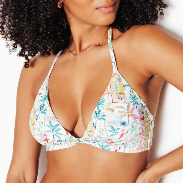 MAILLOT DE BAIN TRIANGLE MULTICO BLANC