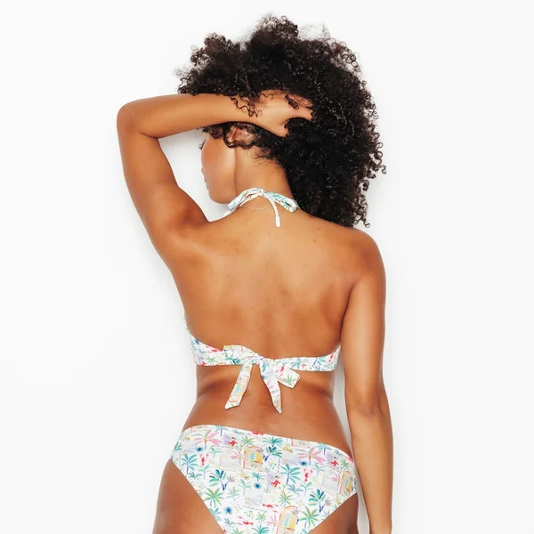 MAILLOT DE BAIN TRIANGLE MULTICO BLANC