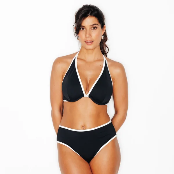Maillot de bain triangle plunge NOIR