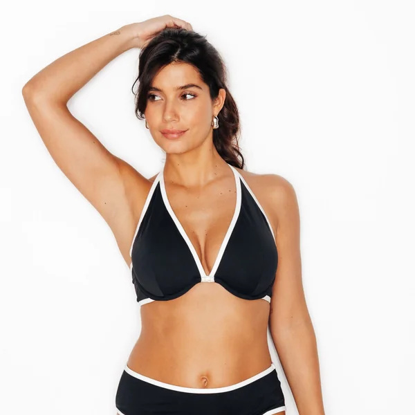 Maillot de bain triangle plunge NOIR