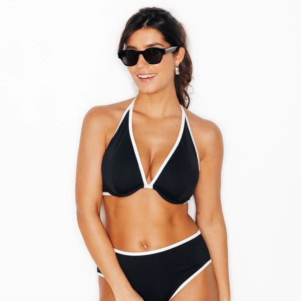 Maillot de bain triangle plunge NOIR