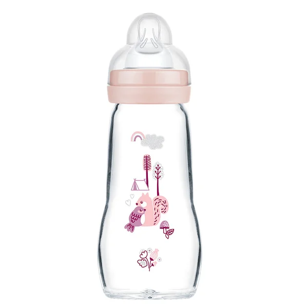 MAM Biberon Verre Colors of Nature Rose 260 ml +2 mois