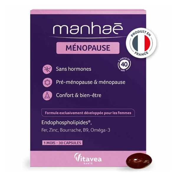 Manhaé ménopause sans hormones 30 capsules