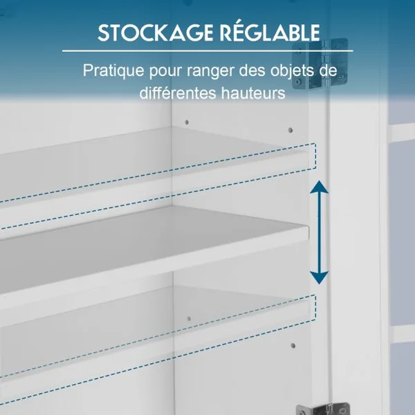 Meuble Au-dessus Des Toilettes Meuble de Salle de Bain à 2 Portes Armoire de Toilettes en Mdf 60x20,5x170,5cm Noir