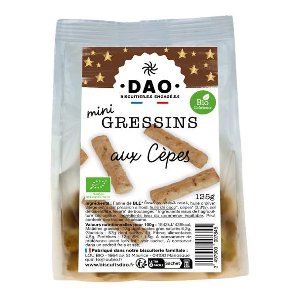 Mini gressin cèpe 125g