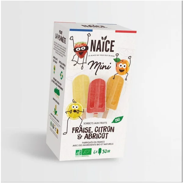 Mini sorbets glacés aux fruits (6) 180g
