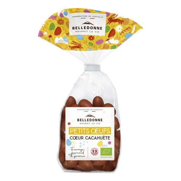 Mini œuf chocolat lait cœur cacahuète 100g