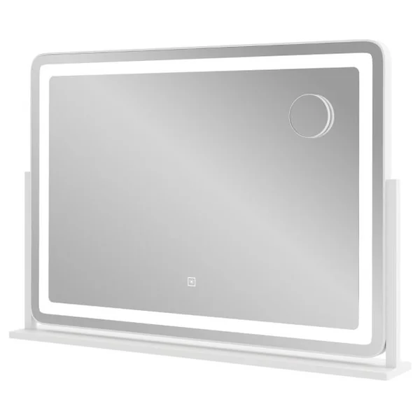 Miroir de Maquillage avec Lumières 80x55cm avec Miroir de Grossissement 10X Contrôle Tactile Mode d'Éclairage à 3 Couleurs Blanc