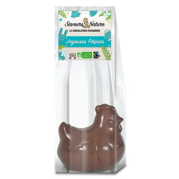 Moulage poule dodue chocolat noir 100g