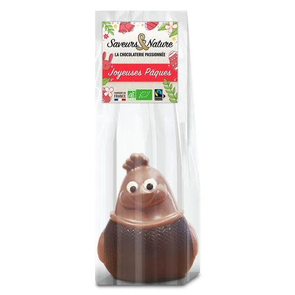 Moulage poule tricot chocolat au lait 60g