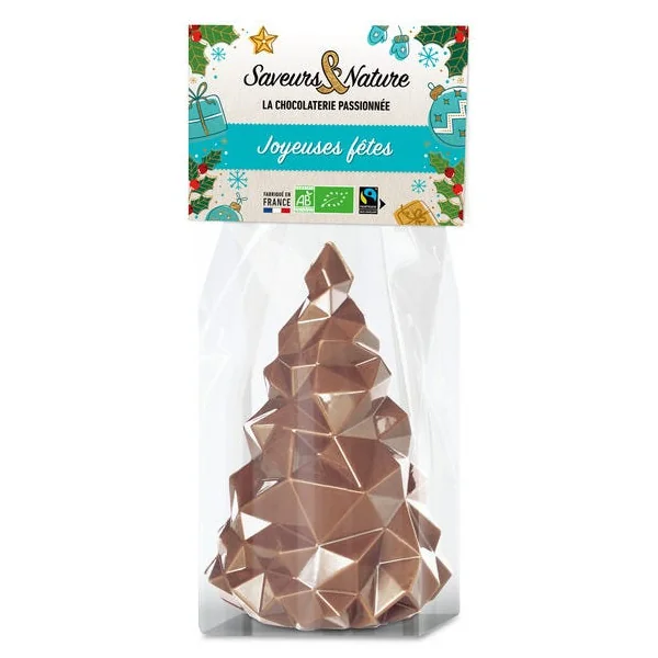 Moulage sapin origami chocolat au lait 100g
