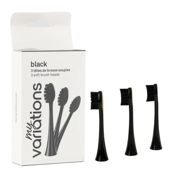 My Variations Têtes de brosse à dents électrique souples noire Recharge