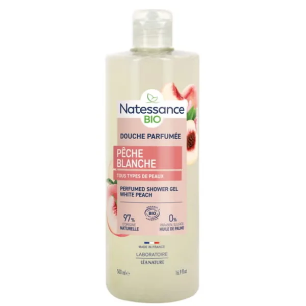 Natessance gel douche Pêche Blanche 500 ml