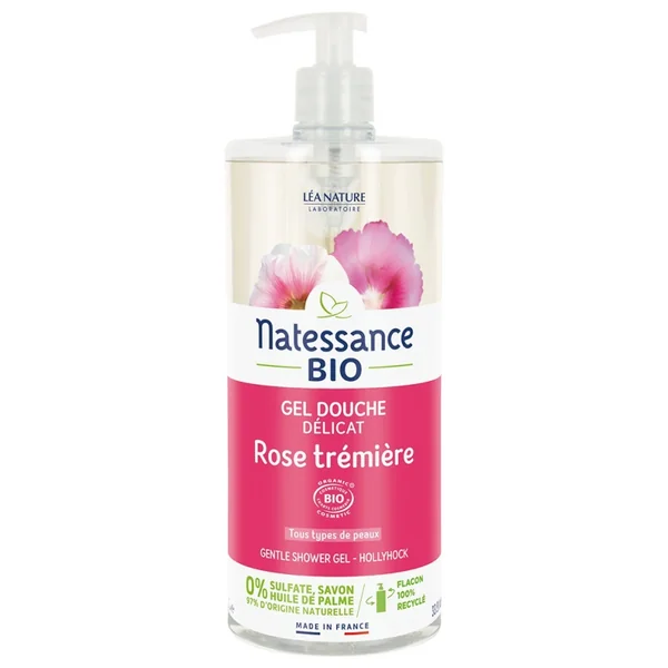 Natessance Gel douche Rose trémière douceur 1 litre