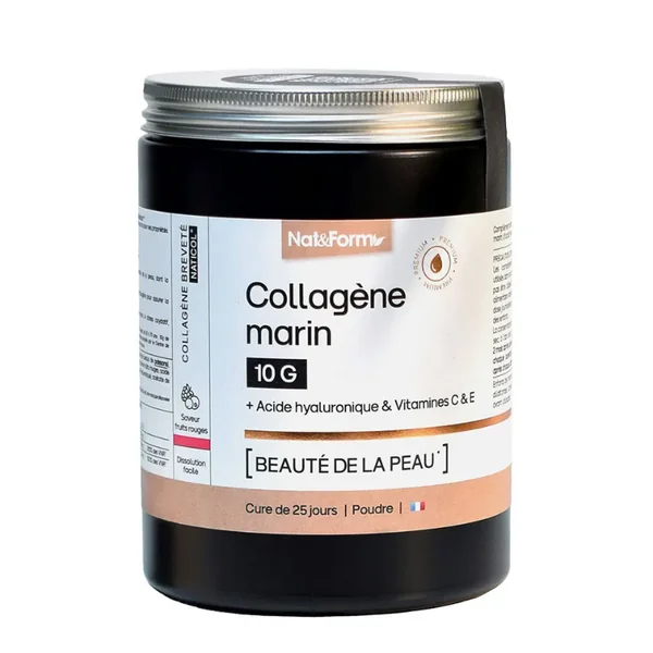 Nat&Form Collagène Marin 10g beauté de la peau saveur Fruits Rouges 315g