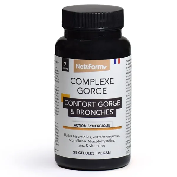Nat&Form Complexe gorge & bronches 28 gélules
