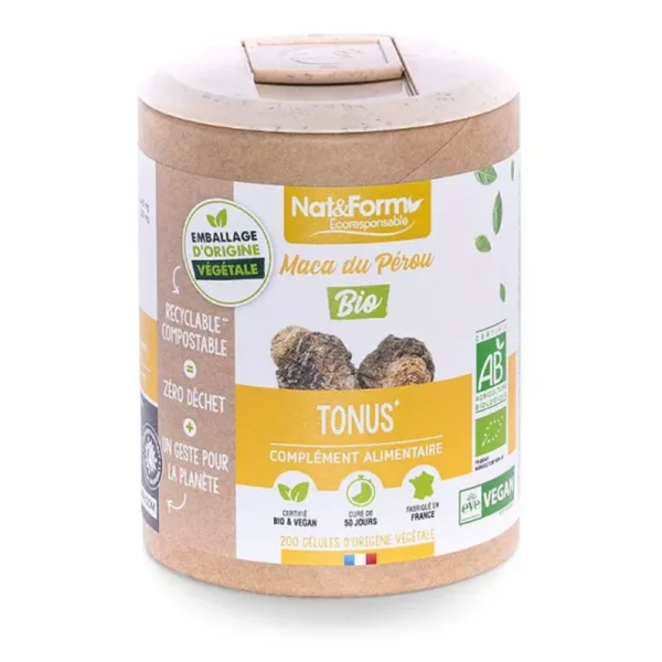 Nat&Form Écoresponsable Maca du Pérou Bio 90 gélules