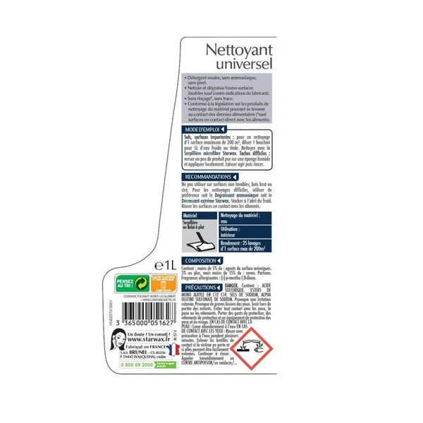 Nettoyant dégraissant ph neutre 1L