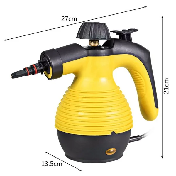 Nettoyeur Vapeur à Main Portable 900-1050 W Réservoir 350 ML 9 Accessoires Température Vapeur : 135°-167°, 27x13,5x21cm