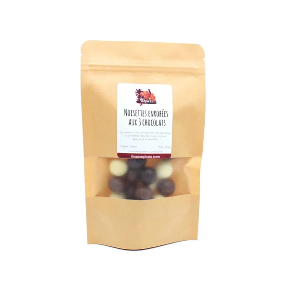 Noisettes enrobées 3 chocolats