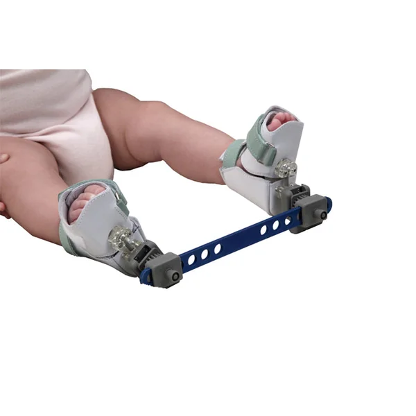 Orthèse pour la correction du système de la rotation tibiale Tibax sans chaussures (type attelle de Denis Browne)