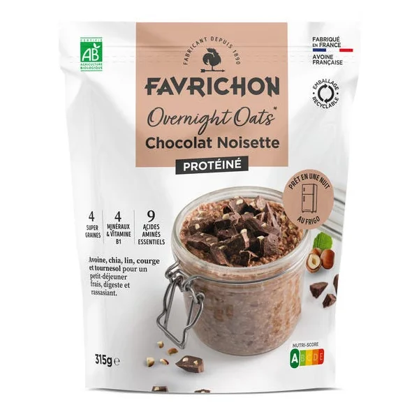 Overnight Oats chocolat noisette protéiné 315g