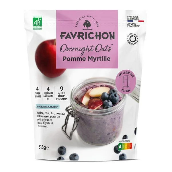 Overnight Oats pomme myrtille 315g