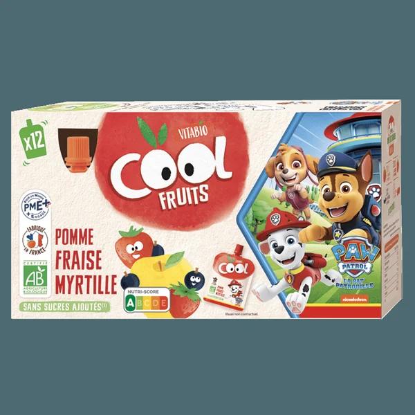 Pack Gourdes Pat'Patrouille Pomme Fraise Myrtille