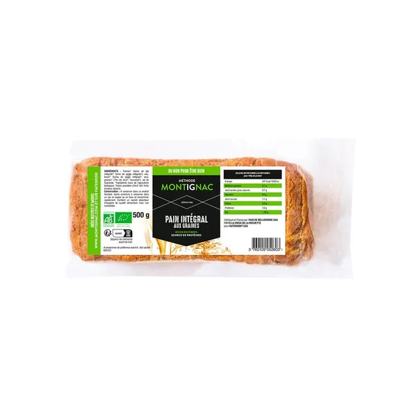 Pain intégral graines bio 500g Belledonne
