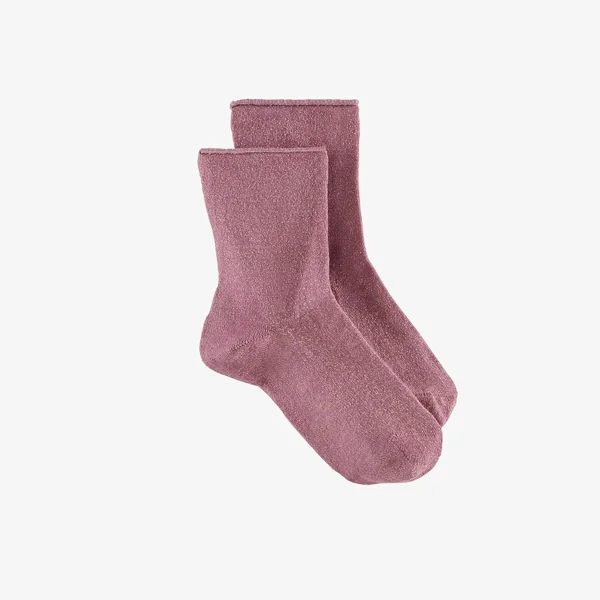PAIRE DE CHAUSSETTES A PAILLETTES ROSE