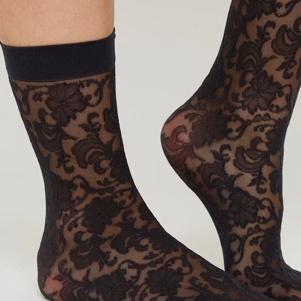 PAIRE DE CHAUSSETTES DENTELLE NOIR