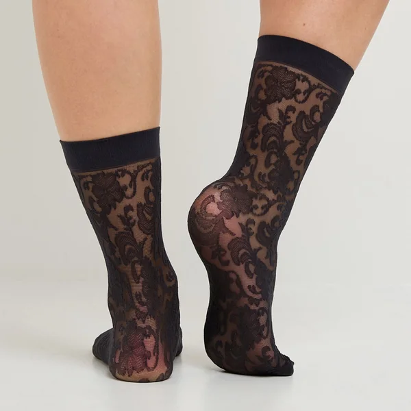 PAIRE DE CHAUSSETTES DENTELLE NOIR